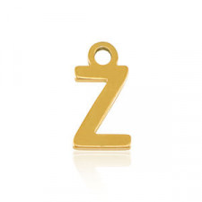 Stainless steel charm initial Z Gold